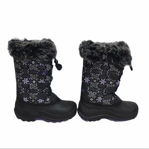 Kamik Kid’s Girls Black Purple Fur Snow Boots 2
